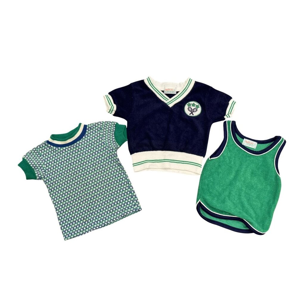 Health-Tex Disney Vtg Toddler Shirts Tank Terry Cloth Size 2T Tennis Blue Green